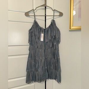 Dusty Blue sparkly boutique dress. Size SMALL. original price $74